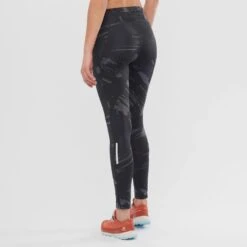 Collant SALOMON Agile Long Tight Femme Black / AO -Salomon collant salomon agile long tight femme black ao 2