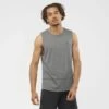 Débardeur SALOMON Cross Run Graphic Tank Homme Black / Heather -Salomon debardeur salomon cross run graphic tank homme black heather