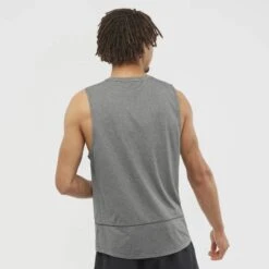 Débardeur SALOMON Cross Run Graphic Tank Homme Black / Heather -Salomon debardeur salomon cross run graphic tank homme black heather 2