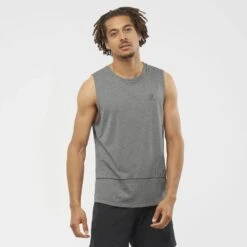 Débardeur SALOMON Cross Run Graphic Tank Homme Black / Heather