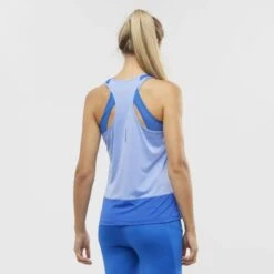 Débardeur SALOMON Cross Run Tank Femme Provence / Heather / Nautical Blue -Salomon debardeur salomon cross run tank femme provence heather nautical blue 2