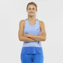 Débardeur SALOMON Cross Run Tank Femme Provence / Heather / Nautical Blue