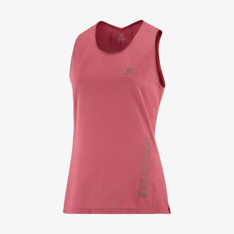 Débardeur SALOMON Sense Aero Tank Femme Earth Red 4 Débardeur SALOMON Sense Aero Tank Femme Earth Red – Image 2