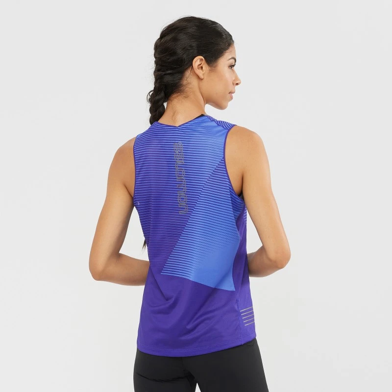 Débardeur SALOMON Sense Tank Femme Clematis Blue 4 Débardeur SALOMON Sense Tank Femme Clematis Blue – Image 2