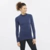 Haut SALOMON Essential Seamless HZ Femme Mood Indigo -Salomon haut salomon essential seamless hz femme mood indigo