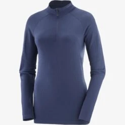Haut SALOMON Essential Seamless HZ Femme Mood Indigo -Salomon haut salomon essential seamless hz femme mood indigo 3