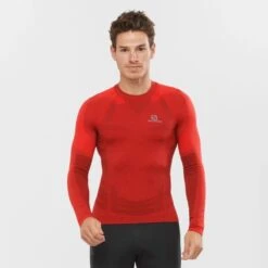 Haut SALOMON Exo Motion LS Tee Homme Goji Berry