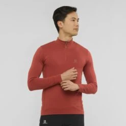 Haut SALOMON Explore Seamless HZ Homme Madder Brown