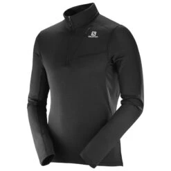 Haut Salomon GRID HZ 1/2 Zip ML Homme Noir
