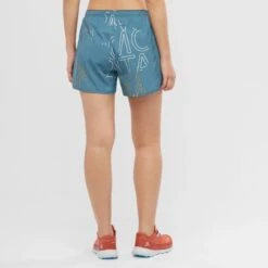 Short SALOMON Agile Short Femme Mallard Blue / AO / Ebony -Salomon short salomon agile short femme mallard blue ao ebony 2