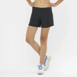 Short SALOMON Cross 5" Femme Deep Black