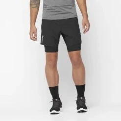 Short SALOMON Cross Twinskin Homme Black