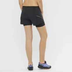 Short SALOMON Sense Aero 2in1 Femme Black -Salomon short salomon sense aero 2in1 femme black 2