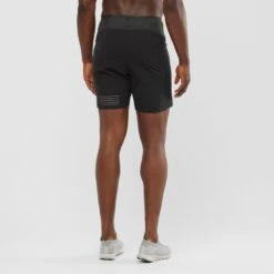 Short SALOMON S/LAB Pulsar 6" Homme Black -Salomon short salomon slab sense short 6 homme black 2