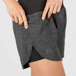 Short SALOMON XA Short 2in1 Femme Black / Heather -Salomon short salomon xa short 2in1 femme black heather 3