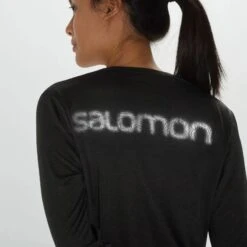 Tee-Shirt SALOMON Agile LS Tee Femme Black / Nocturne -Salomon tee shirt salomon agile ls tee femme black nocturne 2
