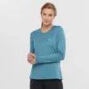 Tee-Shirt SALOMON Agile LS Tee Femme Mallard Blue / Heather -Salomon tee shirt salomon agile ls tee femme malard blue heather