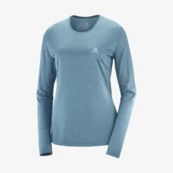 Tee-Shirt SALOMON Agile LS Tee Femme Mallard Blue / Heather -Salomon tee shirt salomon agile ls tee femme malard blue heather 2