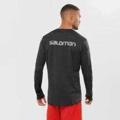 Tee-Shirt SALOMON Agile LS Tee Homme Nocturne / Heather -Salomon tee shirt salomon agile ls tee homme nocturne heather 2
