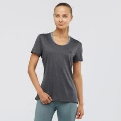 Tee-Shirt SALOMON Agile SS Tee Femme Ebony