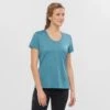 Tee-Shirt SALOMON Agile SS Tee Femme Mallard Blue / Heather -Salomon tee shirt salomon agile ss tee femme mallard blue heather
