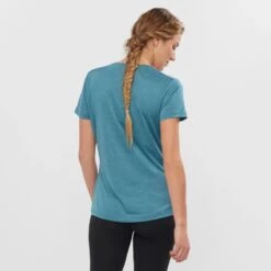 Tee-Shirt SALOMON Agile SS Tee Femme Mallard Blue / Heather -Salomon tee shirt salomon agile ss tee femme mallard blue heather 3