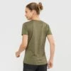Tee-Shirt SALOMON Agile SS Tee Femme Olive Night / Martini -Salomon tee shirt salomon agile ss tee femme olive night martini