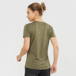 Tee-Shirt SALOMON Agile SS Tee Femme Olive Night / Martini