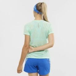 Tee-Shirt SALOMON Cross Rebel SS Tee Femme Beach Glass -Salomon tee shirt salomon cross rebel ss tee femme beach glass 2