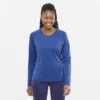 Tee-Shirt SALOMON Cross Run LS Tee Femme Navy Peony -Salomon tee shirt salomon cross run ls tee femme navy peony