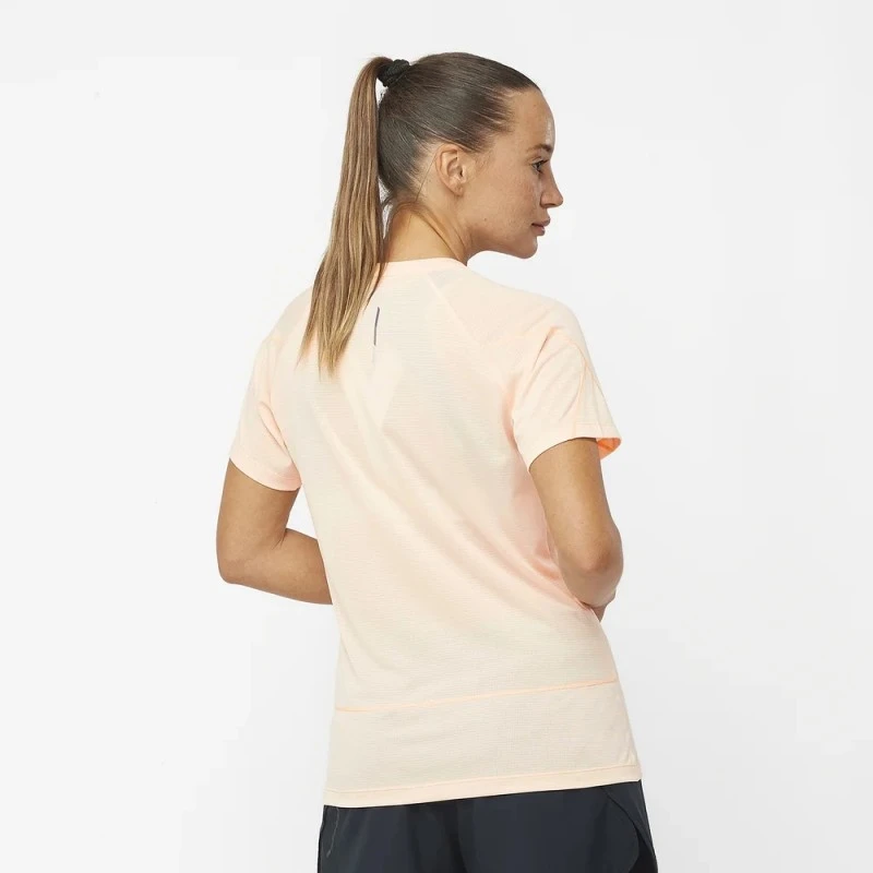 Tee-Shirt SALOMON Cross Run SS Tee Femme Cream Tan / Heather 4 Tee-Shirt SALOMON Cross Run SS Tee Femme Cream Tan / Heather – Image 2
