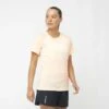 Tee-Shirt SALOMON Cross Run SS Tee Femme Cream Tan / Heather 1 Tee-Shirt SALOMON Cross Run SS Tee Femme Cream Tan / Heather -Salomon tee shirt salomon cross run ss tee femme cream tan heather