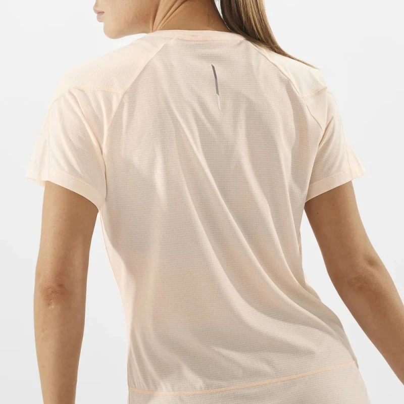 Tee-Shirt SALOMON Cross Run SS Tee Femme Cream Tan / Heather 6 Tee-Shirt SALOMON Cross Run SS Tee Femme Cream Tan / Heather – Image 4