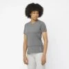 Tee-Shirt SALOMON Cross Run SS Tee Femme Deep Black / Heather -Salomon tee shirt salomon cross run ss tee femme deep black heather