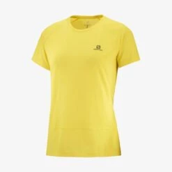 Tee-Shirt SALOMON Cross Run SS Tee Femme Empire Yellow