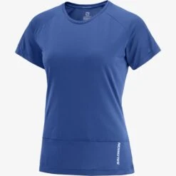 Tee-Shirt SALOMON Cross Run SS Tee Femme Navy Peony -Salomon tee shirt salomon cross run ss tee femme navy peony 2