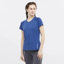 Tee-Shirt SALOMON Cross Run SS Tee Femme Navy Peony