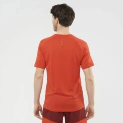 Tee-Shirt SALOMON Cross Run SS Tee Homme Fiery Red -Salomon tee shirt salomon cross run ss tee homme fiery red 2