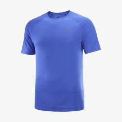Tee-Shirt SALOMON Cross Run SS Tee Homme Nautical Blue