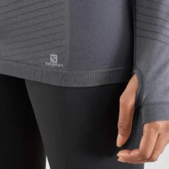 Tee-Shirt SALOMON Elevate Move On LS Tee Femme Solid Ebony -Salomon tee shirt salomon elevate move on ls tee solid femme ebony 5