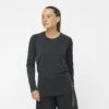 Tee-Shirt SALOMON Sense LS Tee Femme Deep Black -Salomon tee shirt salomon sense ls tee femme deep black