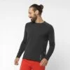 Tee-Shirt SALOMON Sense LS Tee Homme Deep Black -Salomon tee shirt salomon sense ls tee homme deep black
