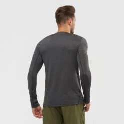 Tee-Shirt SALOMON XA LS Tee Homme Black / Heather -Salomon tee shirt salomon xa ls tee homme black heather 2