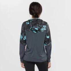 Veste SALOMON Agile FZ Hoodie Femme Crystal Blue / AO/ Ebony -Salomon veste salomon agile fz hoodie femme crystal blue ao ebony 2