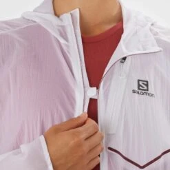 Veste SALOMON Bonatti Aero FZ Hoodie Mixte White / Cabernet -Salomon veste salomon bonatti aero fz hoodie mixte white cabernet 2