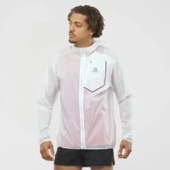 Veste SALOMON Bonatti Aero FZ Hoodie Mixte White / Cabernet -Salomon veste salomon bonatti aero fz hoodie mixte white cabernet 3