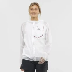 Veste SALOMON Bonatti Aero FZ Hoodie Mixte White / Cabernet -Salomon veste salomon bonatti aero fz hoodie mixte white cabernet 5