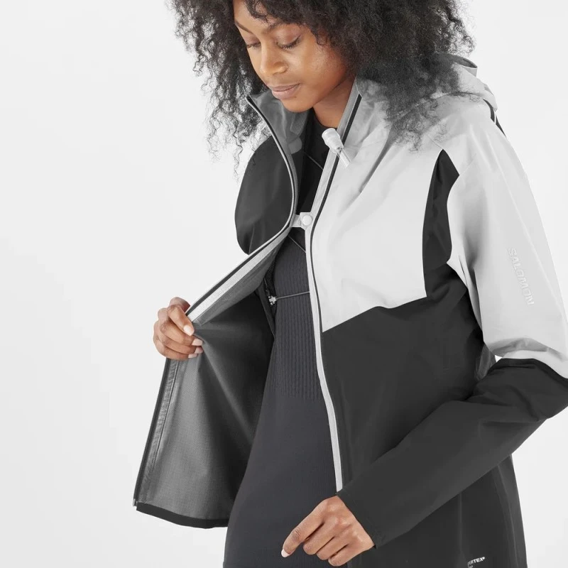 Veste SALOMON Bonatti Trail Jacket Femme Black / White 8 Veste SALOMON Bonatti Trail Jacket Femme Black / White – Image 6