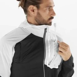 Veste SALOMON Bonatti Trail Jacket Homme Black / White -Salomon veste salomon bonatti trail jacket homme black white 3