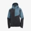 Veste SALOMON Bonatti Trail WP JKT Femme Black / Mallard Blue -Salomon veste salomon bonatti trail wp jkt femme black mallard blue